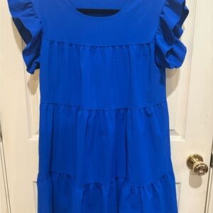 SHEIN Blue Ruffled Casual Dress